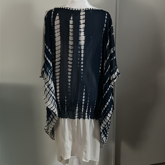 New Women's Debbie Katz South Beach Silk Beaded Kraftan Swimsuit Beach Coverup - Picture 6 of 12